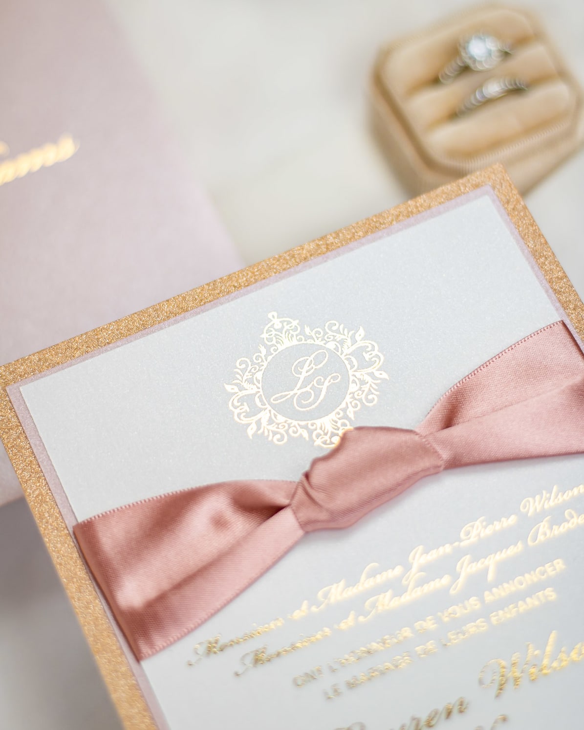 "Nina" - Faire-part de mariage chic, élégant et romantique avec dorure or - Wedding stationery - Création Luxe Carterie Studio