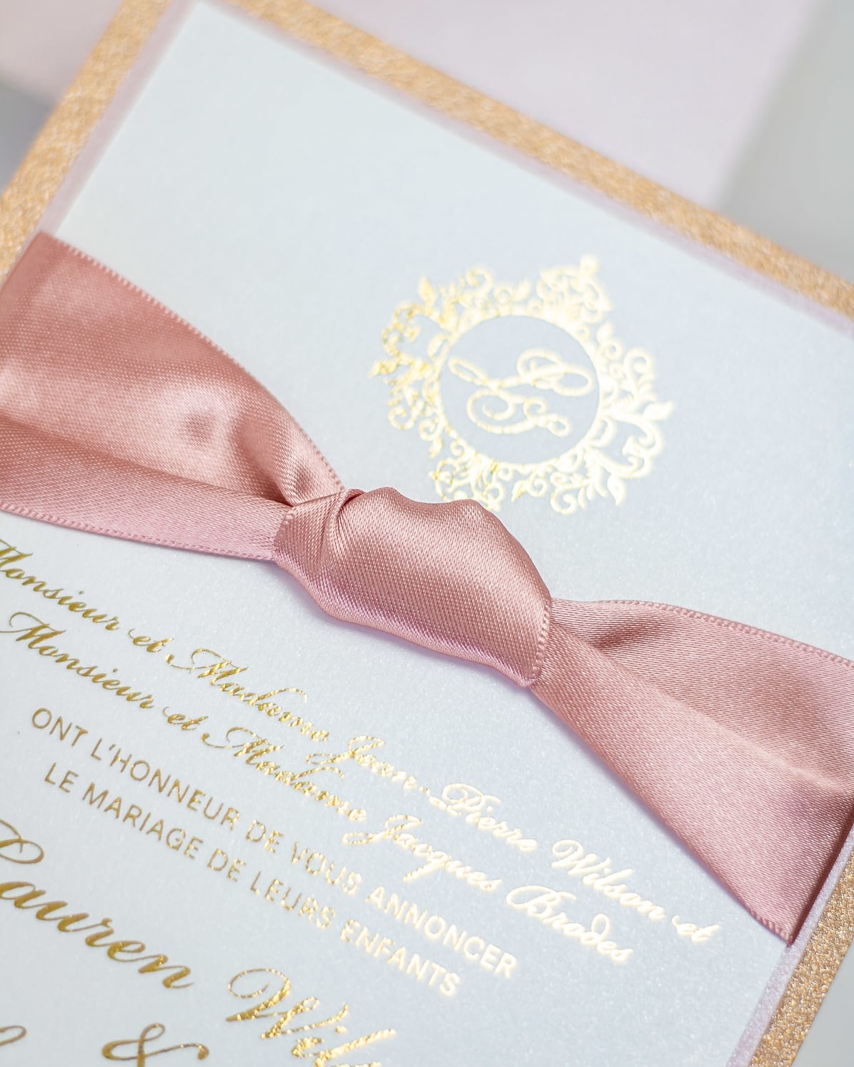 "Nina" - Faire-part de mariage chic, élégant et romantique avec dorure or - Wedding stationery - Création Luxe Carterie Studio
