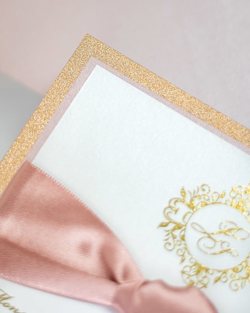 "Nina" - Faire-part de mariage chic, élégant et romantique avec dorure or - Wedding stationery - Création Luxe Carterie Studio