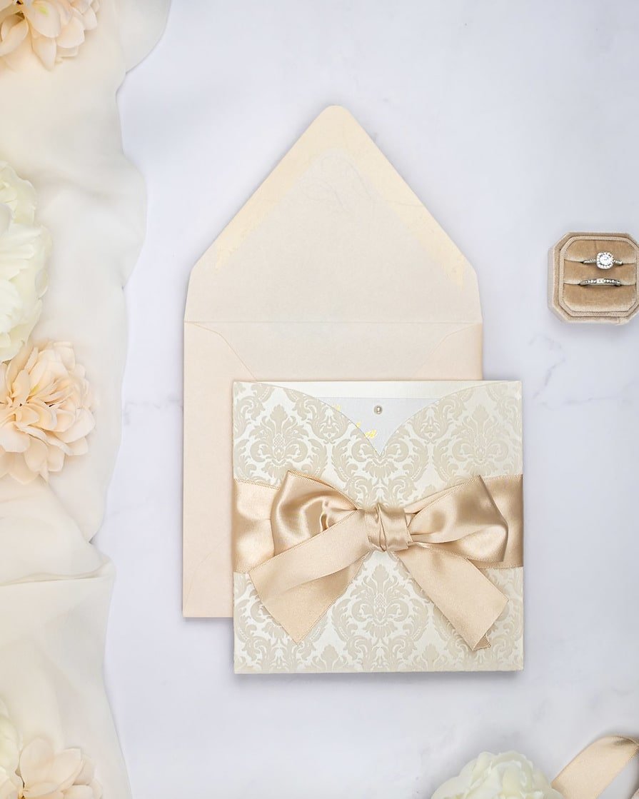 "Olive" - Faire-part de mariage chic, élégant et romantique avec dorure or - Wedding stationery - Création Luxe Carterie Studio
