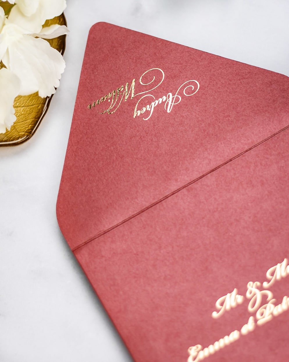 "Olivia" - Faire-part de mariage chic, élégant et romantique avec dorure or - Wedding stationery - Création Luxe Carterie Studio