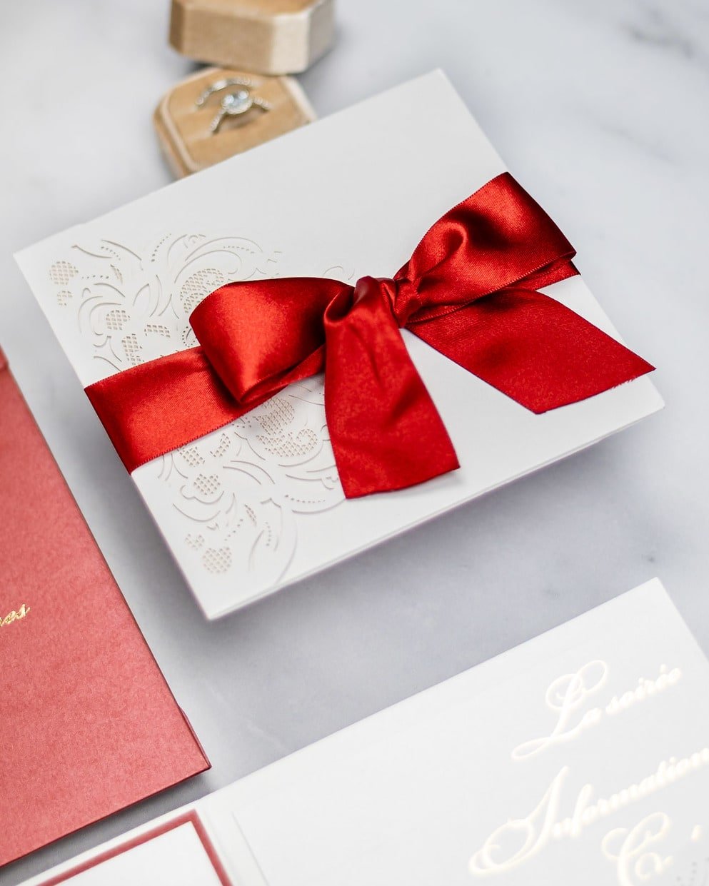 "Olivia" - Faire-part de mariage chic, élégant et romantique avec dorure or - Wedding stationery - Création Luxe Carterie Studio