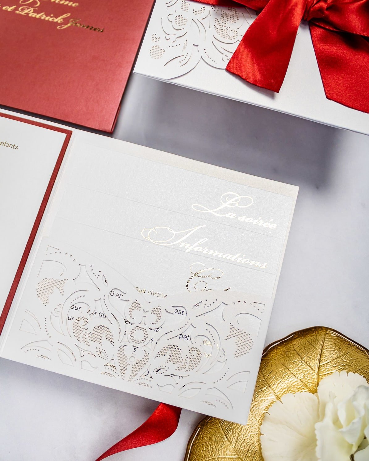 "Olivia" - Faire-part de mariage chic, élégant et romantique avec dorure or - Wedding stationery - Création Luxe Carterie Studio