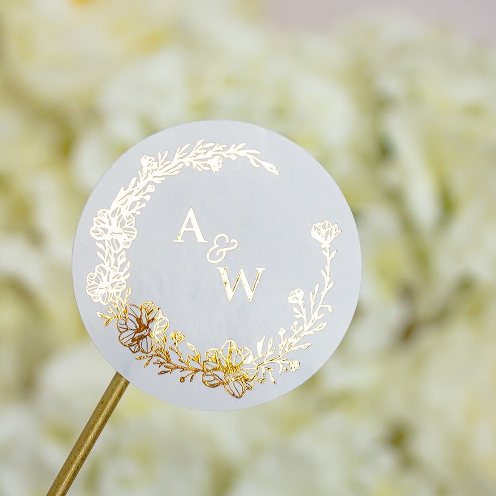 "Oriana - Sticker" - Faire-part de mariage chic, élégant et romantique avec dorure or - Wedding stationery - Création Luxe Carterie Studio
