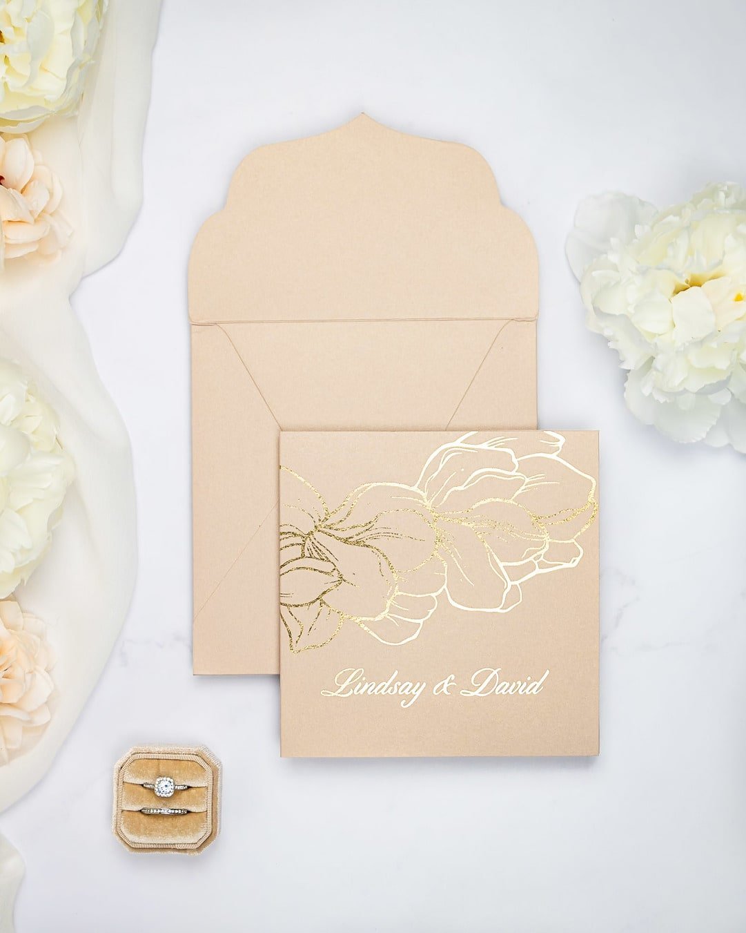 "Oriane" - Faire-part de mariage chic, élégant et romantique avec dorure or - Wedding stationery - Création Luxe Carterie Studio