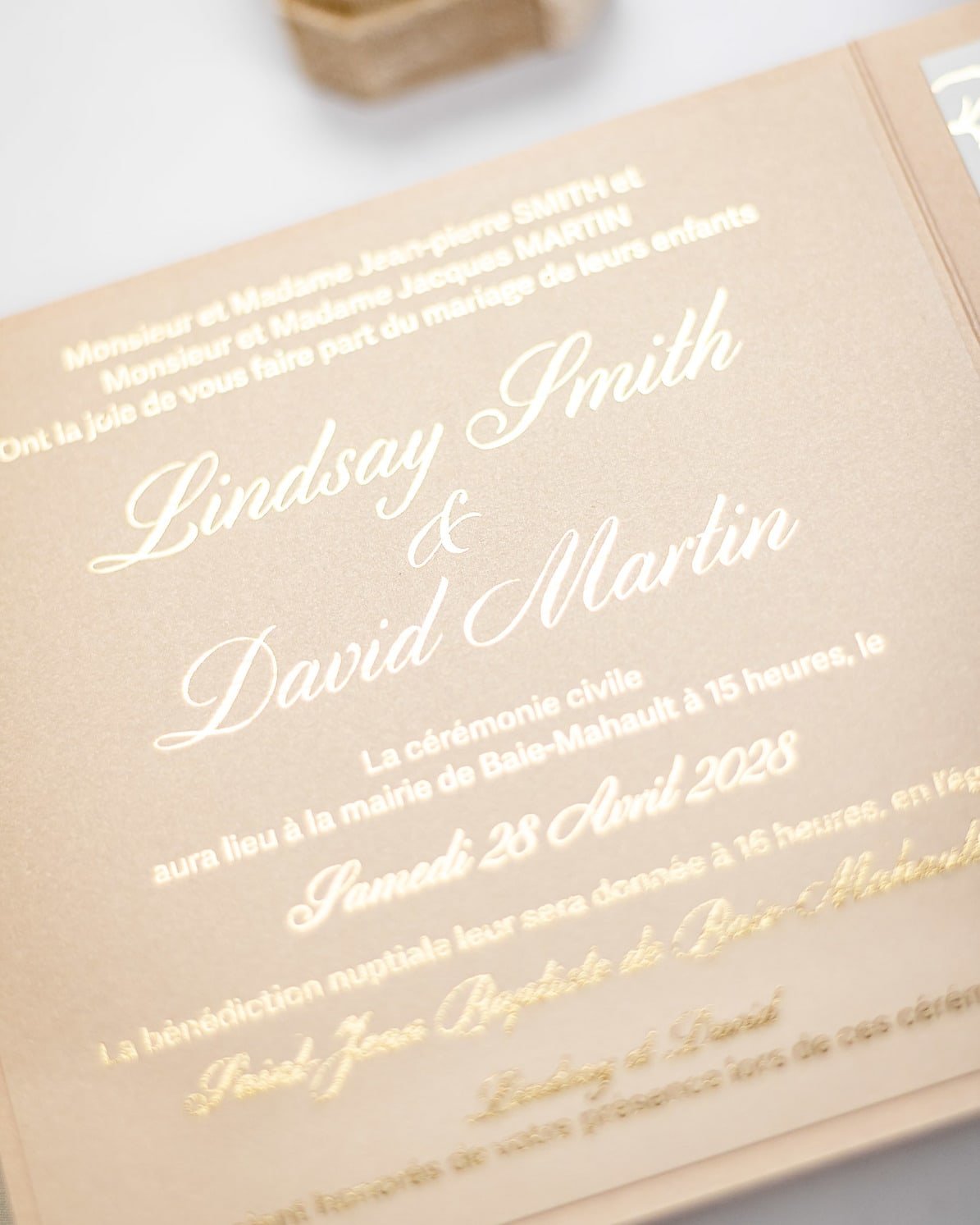 "Oriane" - Faire-part de mariage chic, élégant et romantique avec dorure or - Wedding stationery - Création Luxe Carterie Studio
