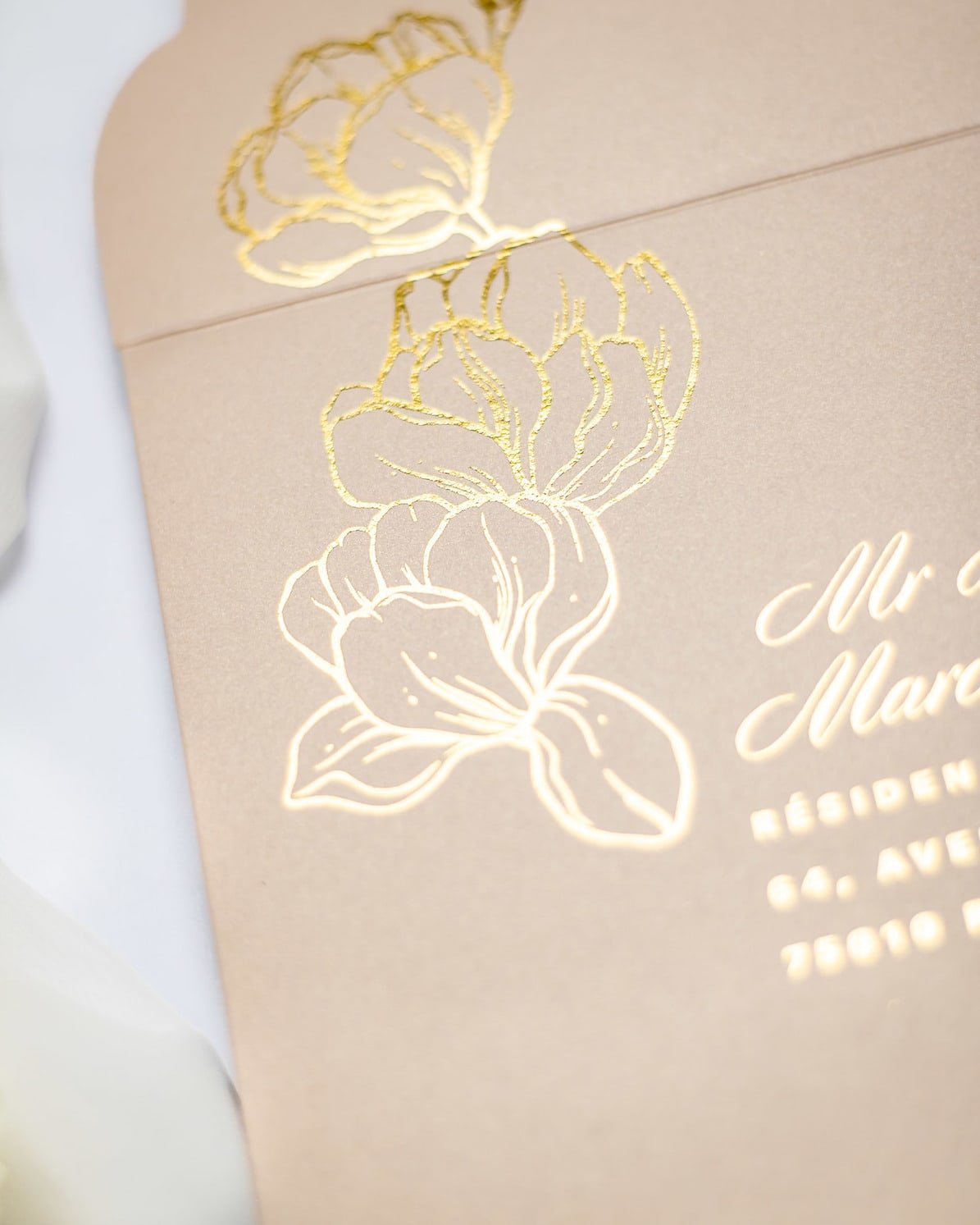"Oriane" - Faire-part de mariage chic, élégant et romantique avec dorure or - Wedding stationery - Création Luxe Carterie Studio