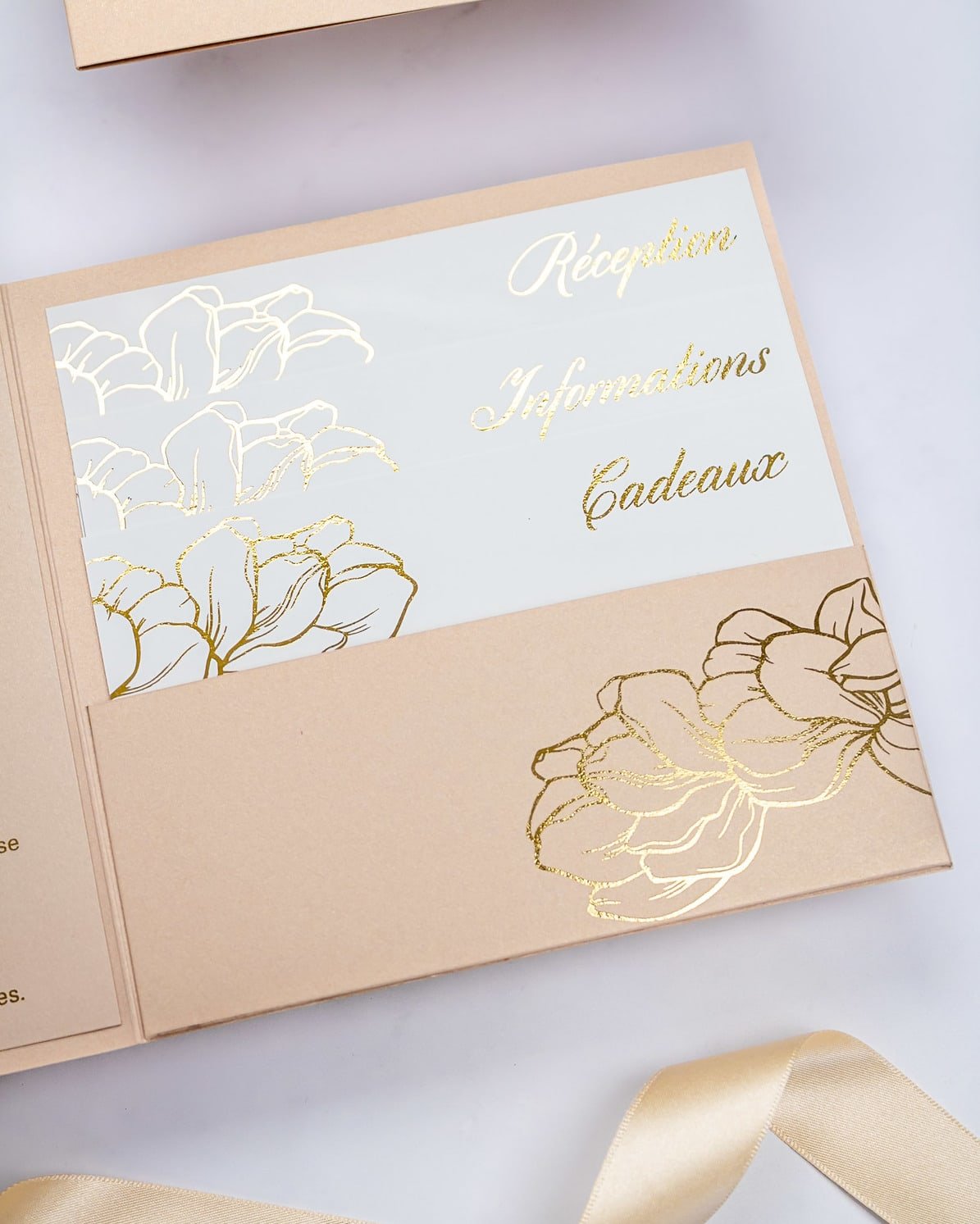 "Oriane" - Faire-part de mariage chic, élégant et romantique avec dorure or - Wedding stationery - Création Luxe Carterie Studio