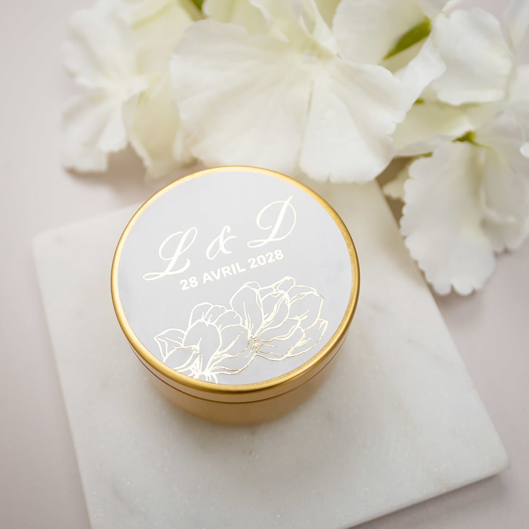 "Oriane - Sticker" - Faire-part de mariage chic, élégant et romantique avec dorure or - Wedding stationery - Création Luxe Carterie Studio