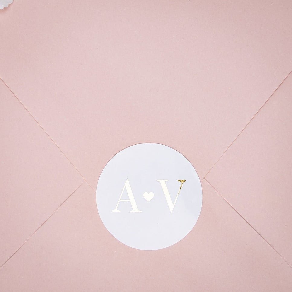 "Paméla - Sticker" - Faire-part de mariage chic, élégant et romantique avec dorure or - Wedding stationery - Création Luxe Carterie Studio