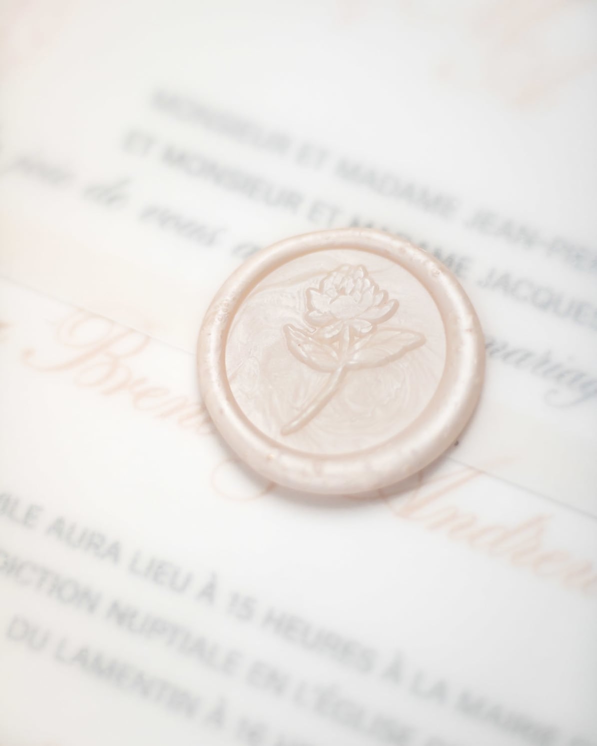 "Parme" - Faire-part de mariage fleuris élégant et romantique avec dorure or et wax seal – Wedding stationery - Création Luxe Carterie Studio