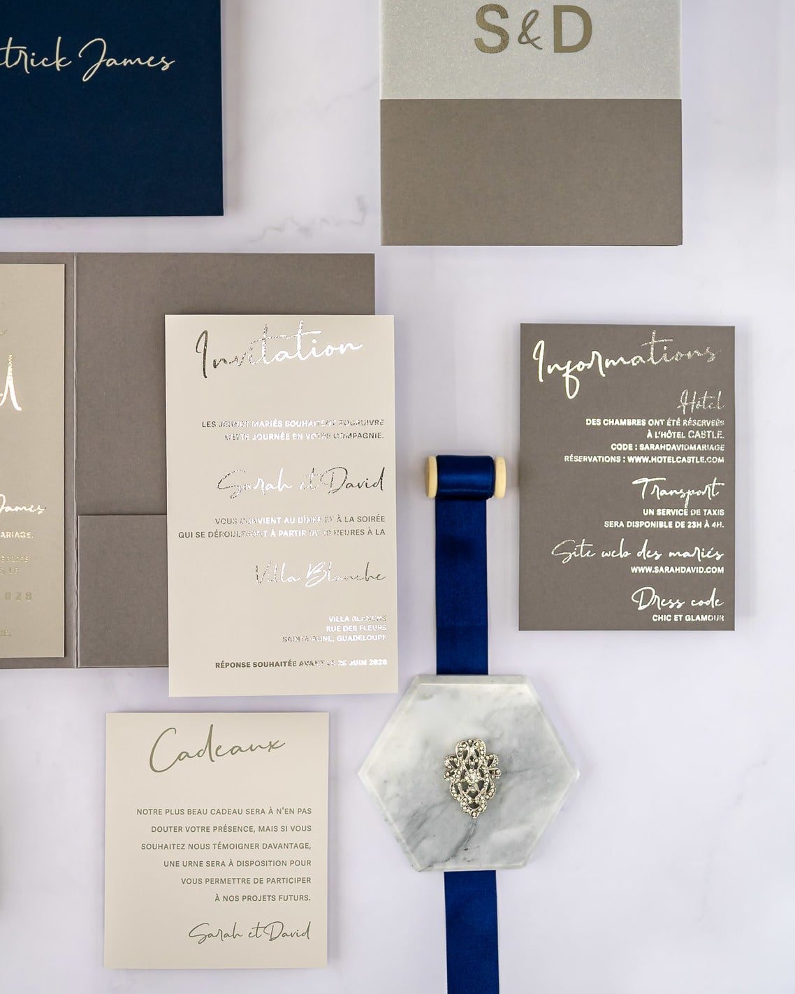 "Penny" - Faire-part de mariage moderne, chic et élégant avec dorure or – Wedding stationery - Création Luxe Carterie Studio