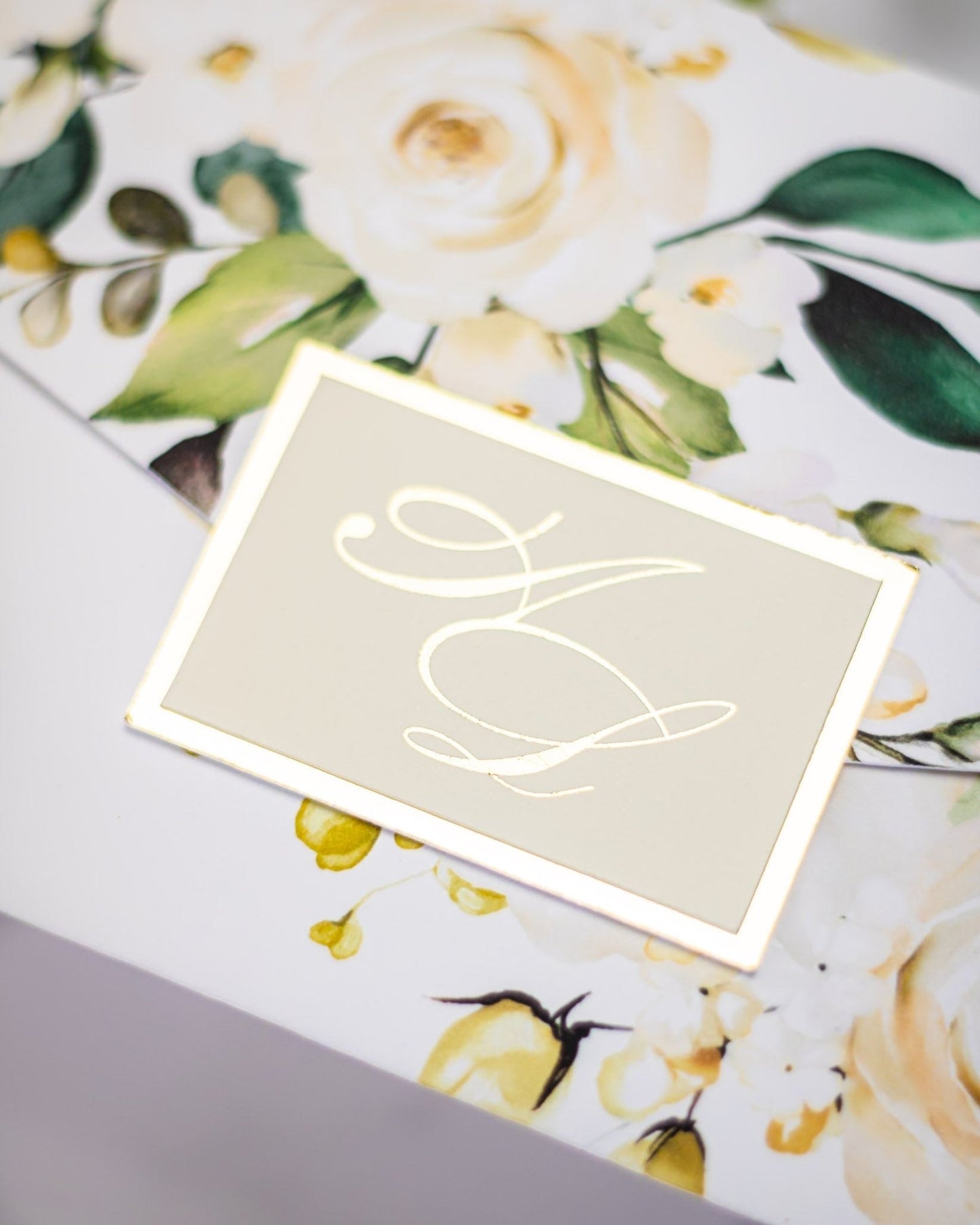 "Polly" - Faire-part de mariage fleuris élégant et romantique avec dorure or - Wedding stationery - Création Luxe Carterie Studio