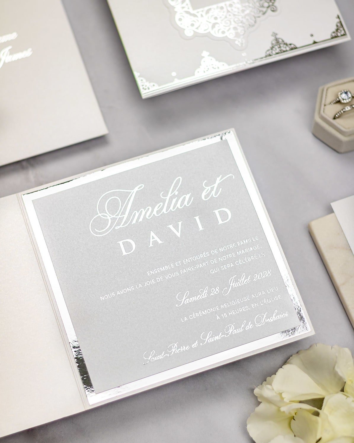 "Poppy" - Faire-part de mariage chic, élégant et romantique avec dorure or - Wedding stationery - Création Luxe Carterie Studio