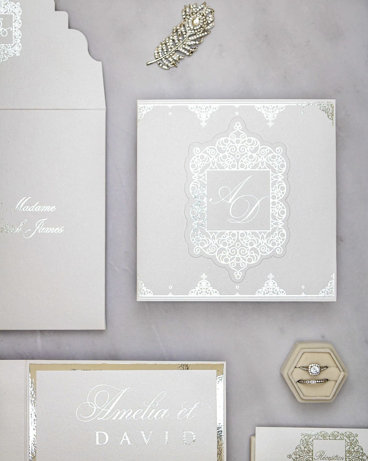 "Poppy" - Faire-part de mariage chic, élégant et romantique avec dorure or - Wedding stationery - Création Luxe Carterie Studio