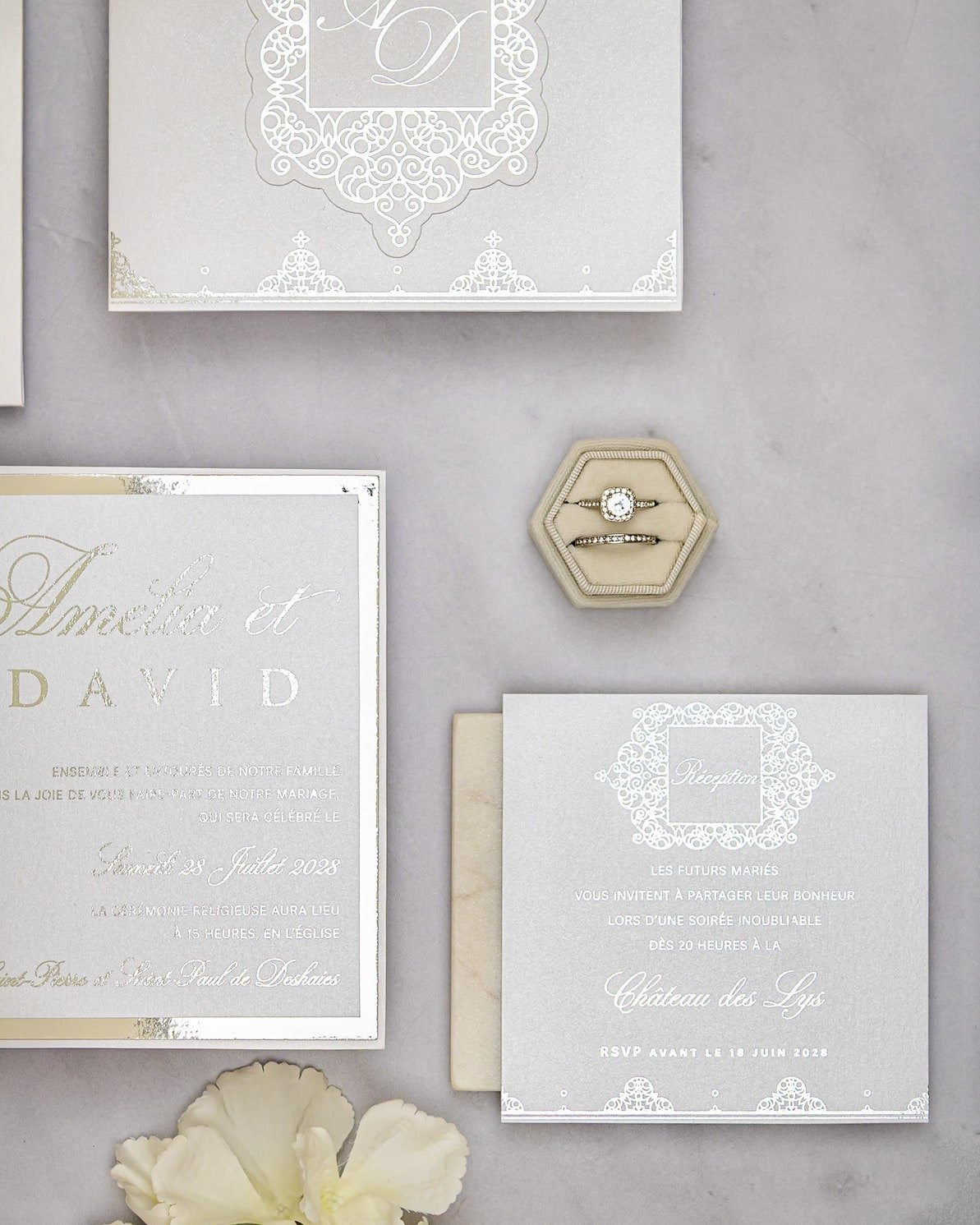 "Poppy" - Faire-part de mariage chic, élégant et romantique avec dorure or - Wedding stationery - Création Luxe Carterie Studio