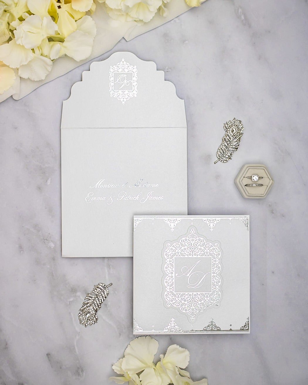 "Poppy" - Faire-part de mariage chic, élégant et romantique avec dorure or - Wedding stationery - Création Luxe Carterie Studio