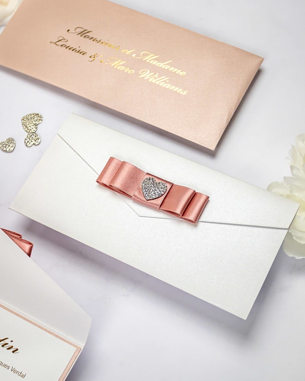 "Rachel" - Faire-part de mariage chic, élégant et romantique avec dorure or - Wedding stationery - Création Luxe Carterie Studio