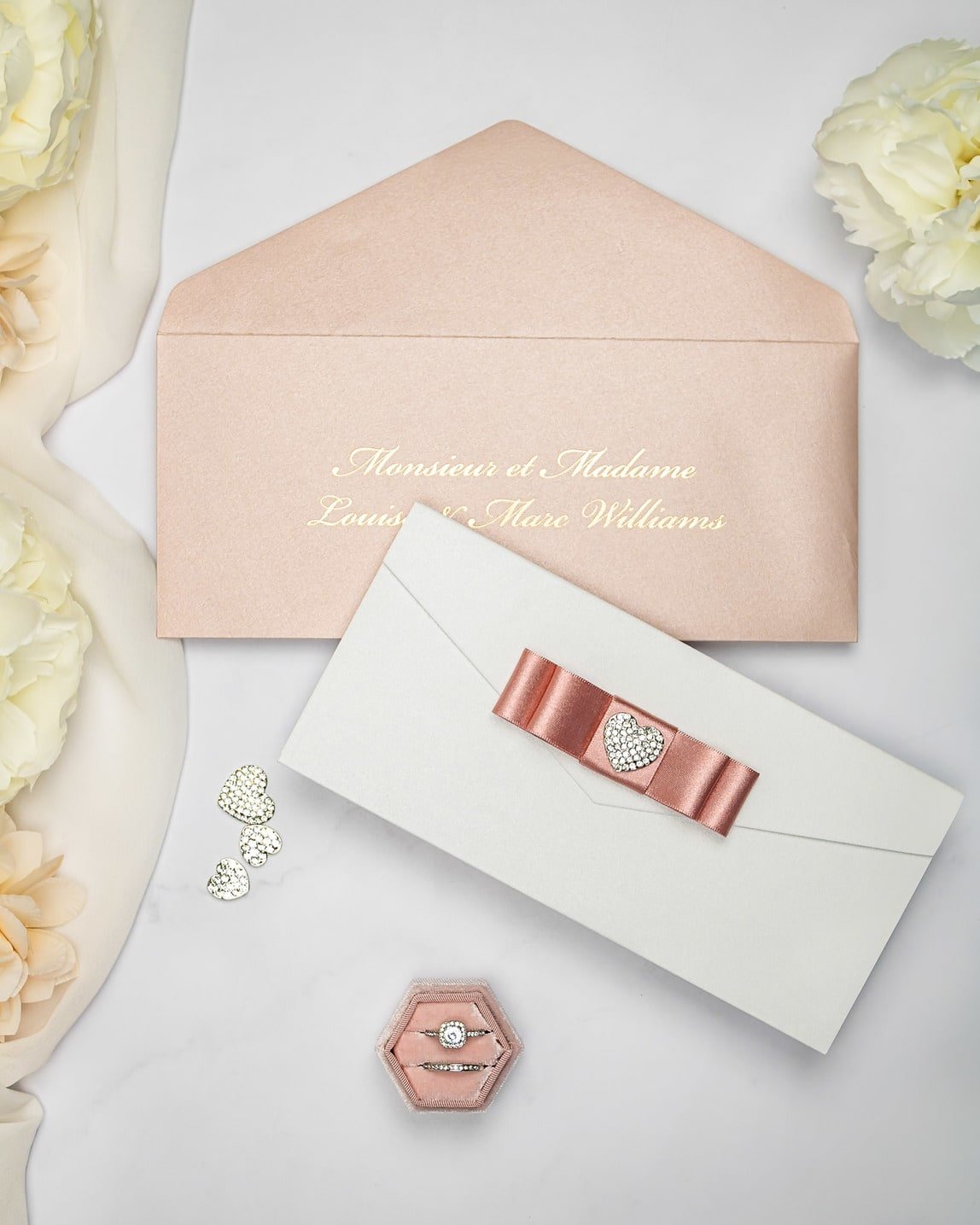 "Rachel" - Faire-part de mariage chic, élégant et romantique avec dorure or - Wedding stationery - Création Luxe Carterie Studio
