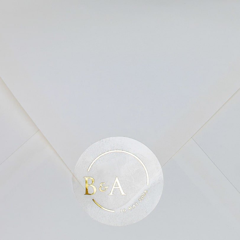 "Rita - Sticker" - Faire-part de mariage chic, élégant et romantique avec dorure or - Wedding stationery - Création Luxe Carterie Studio