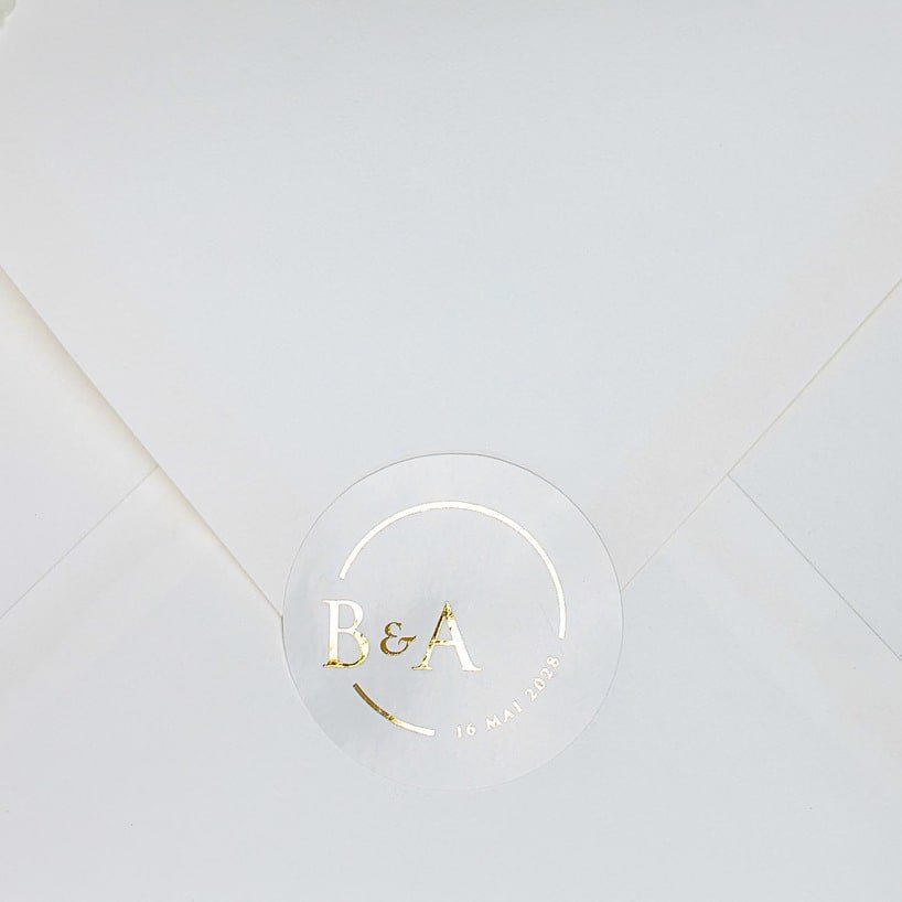 "Rita - Sticker" - Faire-part de mariage chic, élégant et romantique avec dorure or - Wedding stationery - Création Luxe Carterie Studio