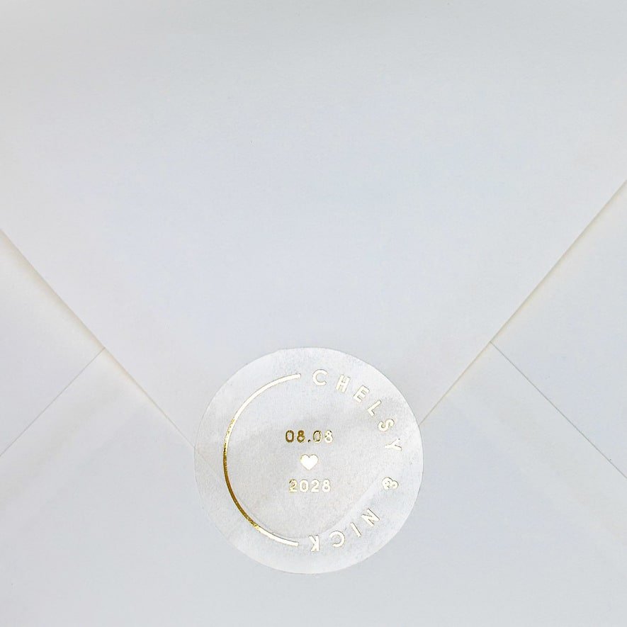 "Rosa - Sticker" - Faire-part de mariage chic, élégant et romantique avec dorure or - Wedding stationery - Création Luxe Carterie Studio