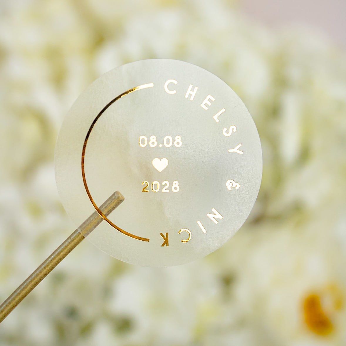 "Rosa - Sticker" - Faire-part de mariage chic, élégant et romantique avec dorure or - Wedding stationery - Création Luxe Carterie Studio
