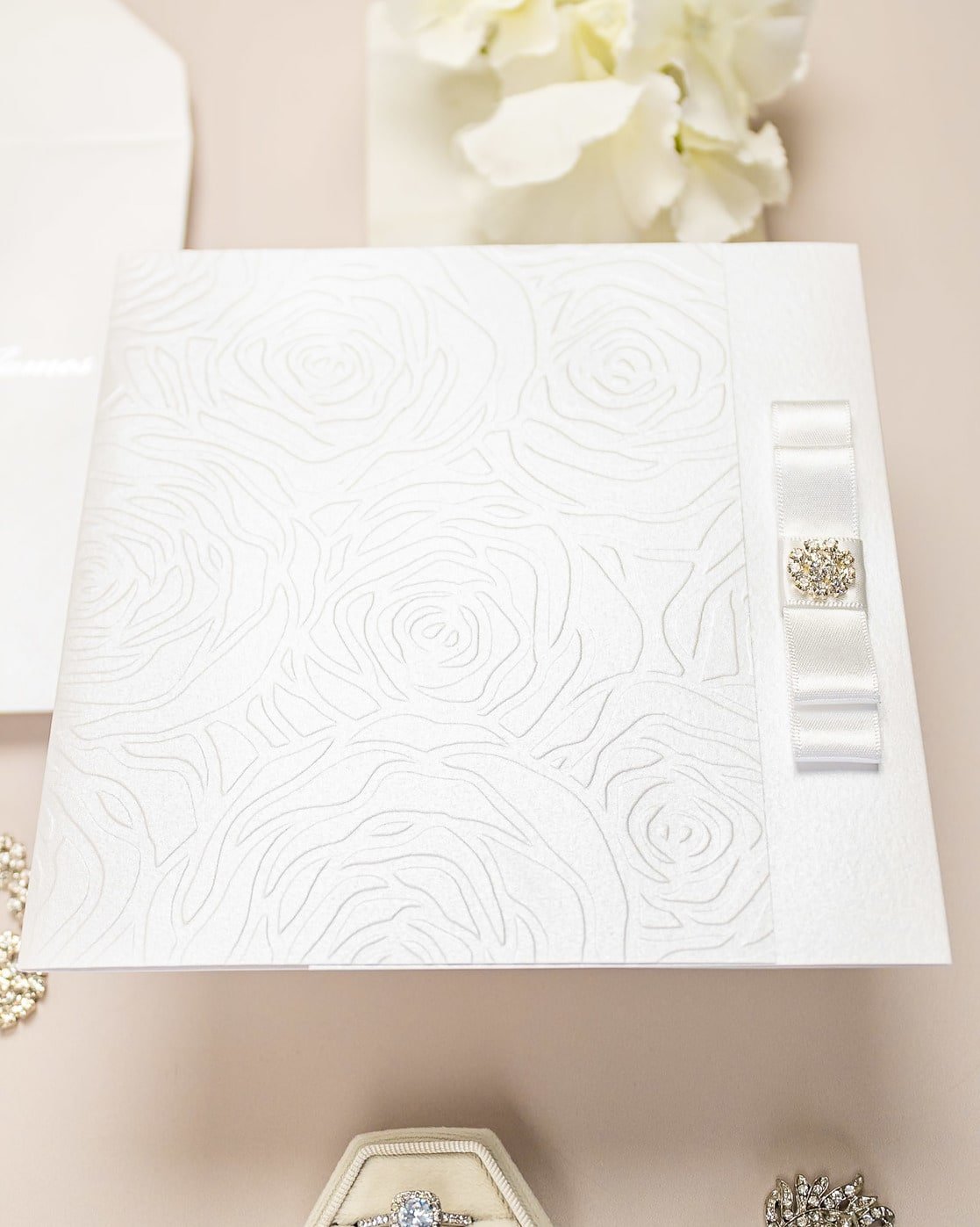 "Rosalie" - Faire-part de mariage luxueux, chic et élégant avec dorure argent – Wedding stationery - Création Luxe Carterie Studio