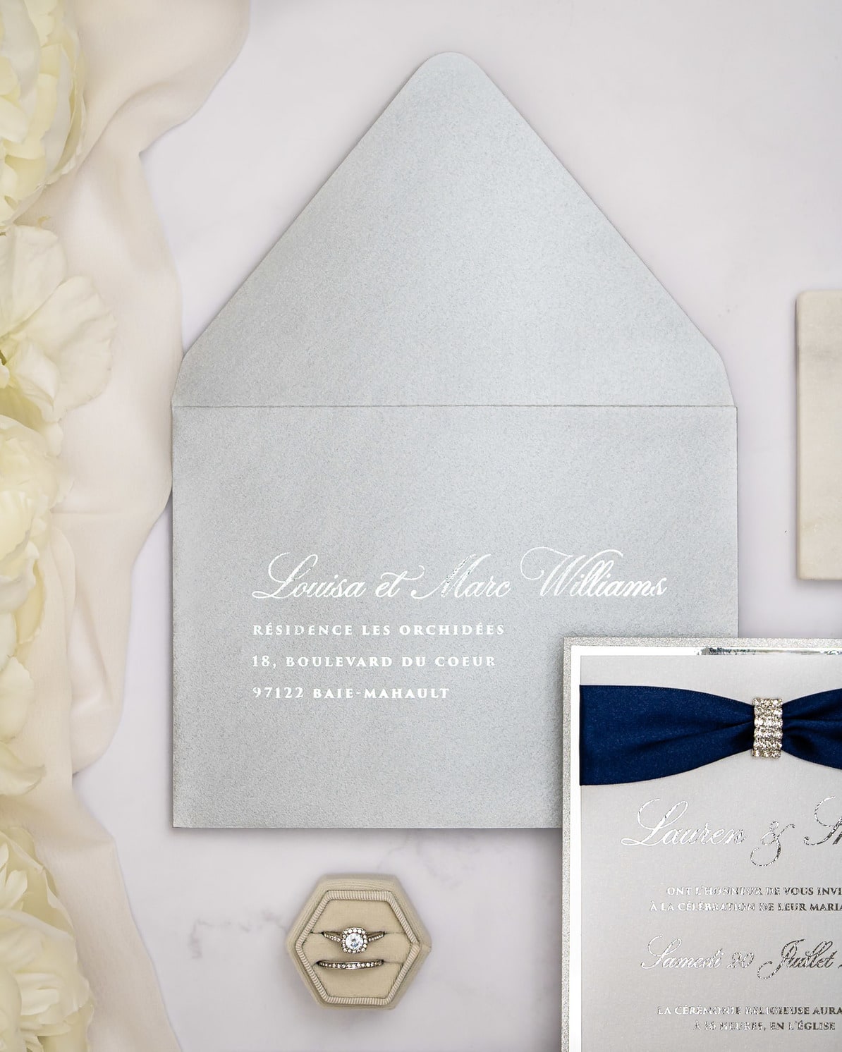 "Salma" - Faire-part de mariage chic, élégant et romantique avec dorure or - Wedding stationery - Création Luxe Carterie Studio