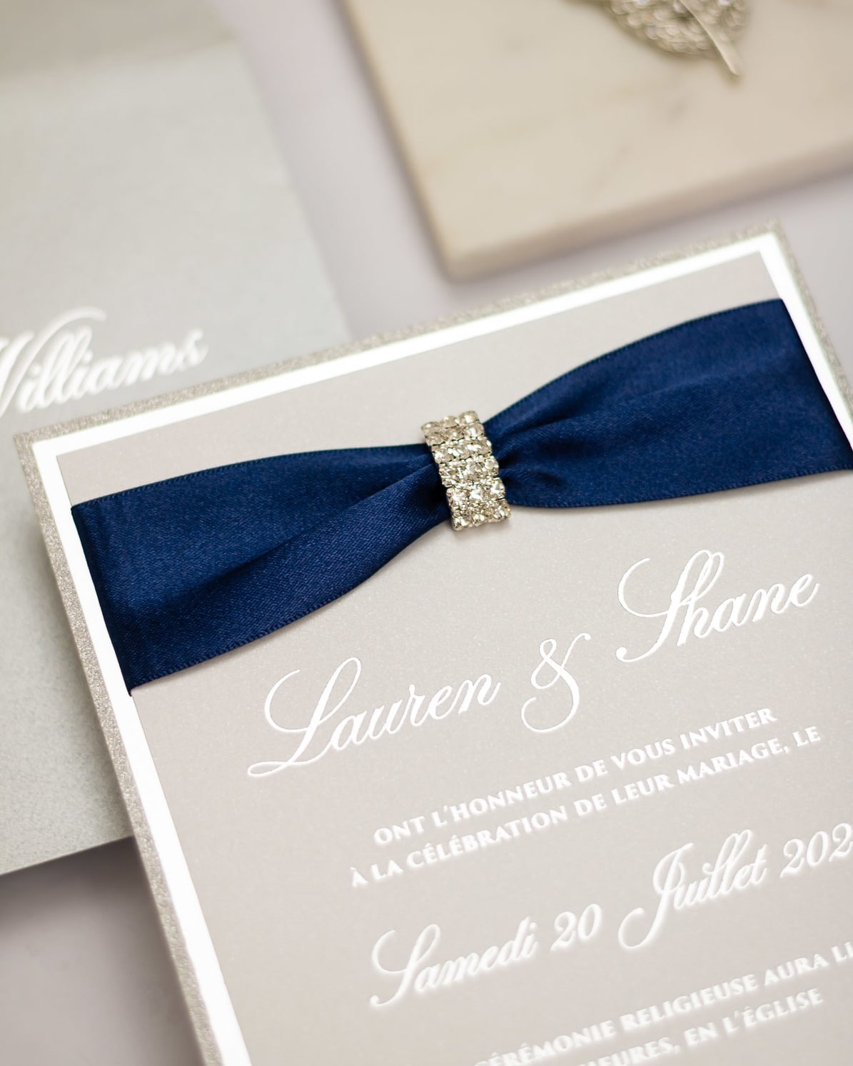 "Salma" - Faire-part de mariage chic, élégant et romantique avec dorure or - Wedding stationery - Création Luxe Carterie Studio