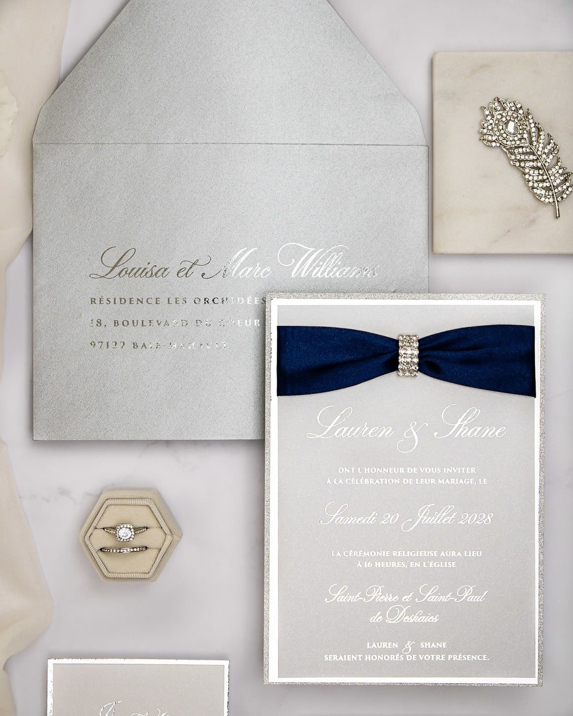 "Salma" - Faire-part de mariage chic, élégant et romantique avec dorure or - Wedding stationery - Création Luxe Carterie Studio
