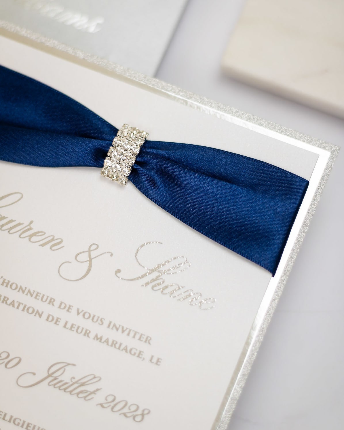 "Salma" - Faire-part de mariage chic, élégant et romantique avec dorure or - Wedding stationery - Création Luxe Carterie Studio