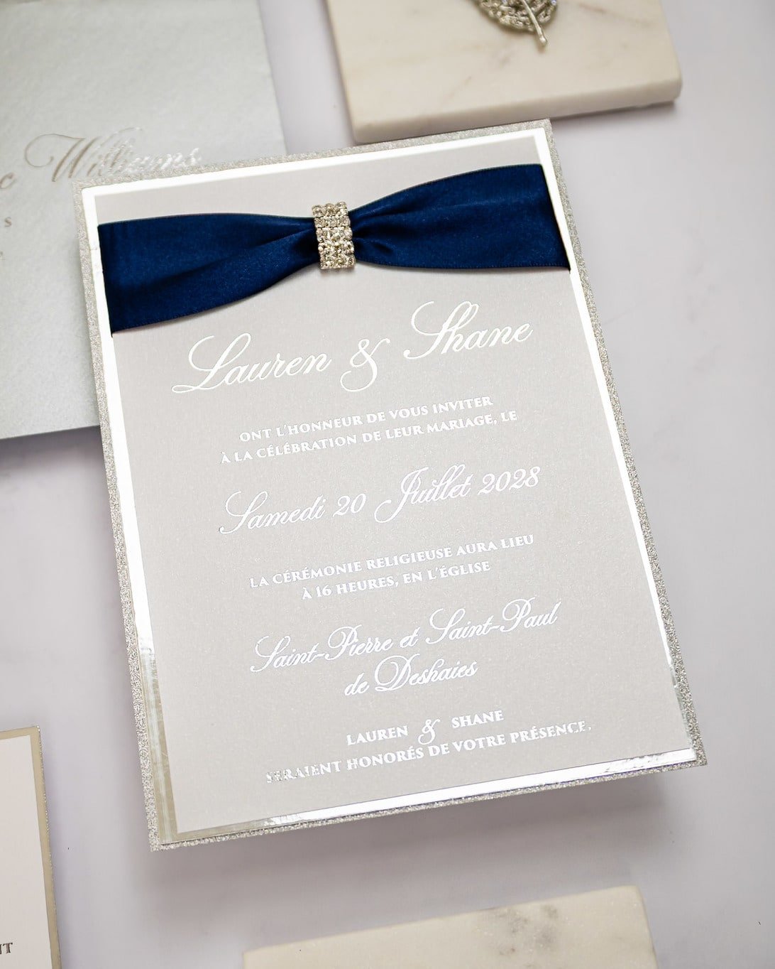 "Salma" - Faire-part de mariage chic, élégant et romantique avec dorure or - Wedding stationery - Création Luxe Carterie Studio