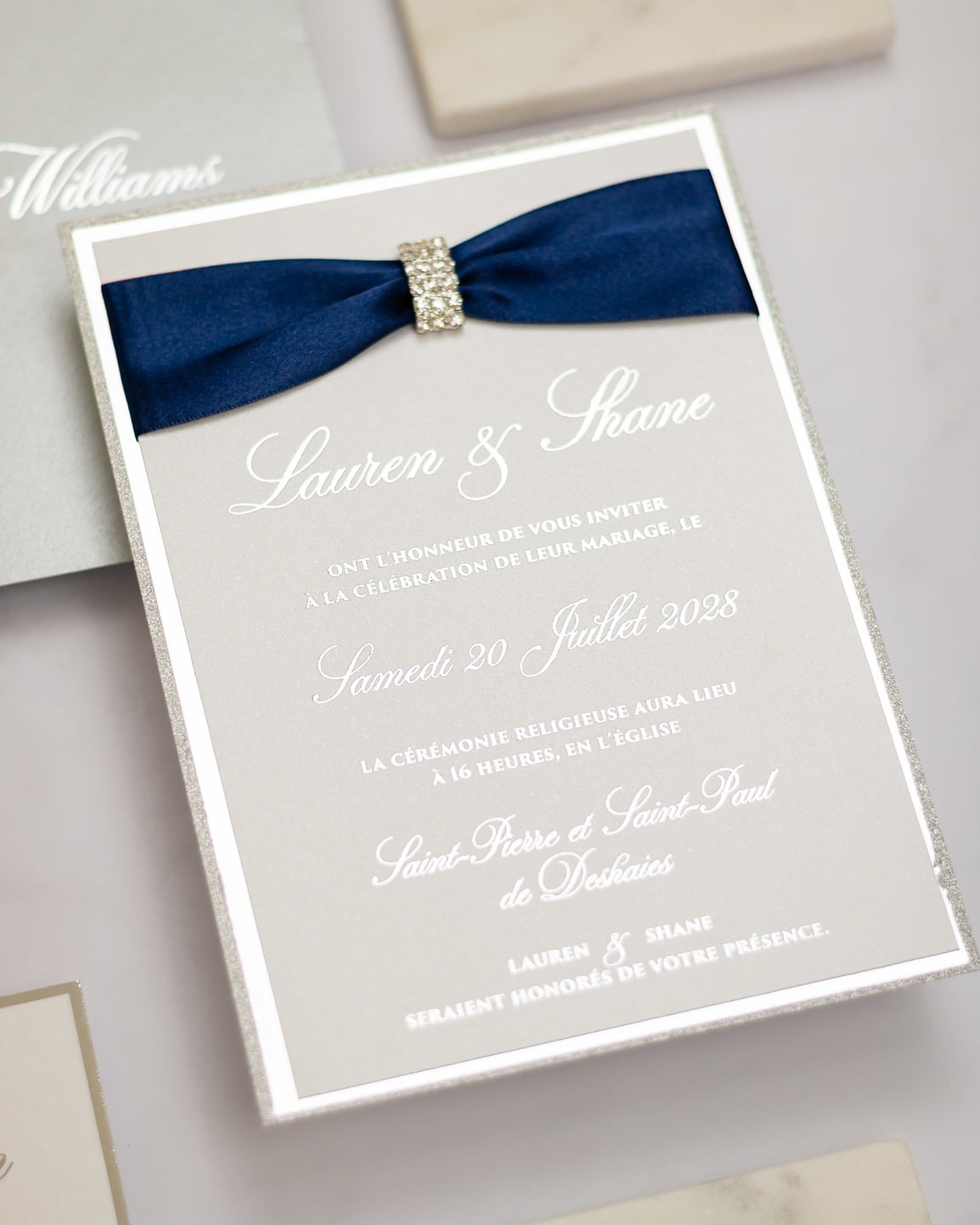 "Salma" - Faire-part de mariage chic, élégant et romantique avec dorure or - Wedding stationery - Création Luxe Carterie Studio