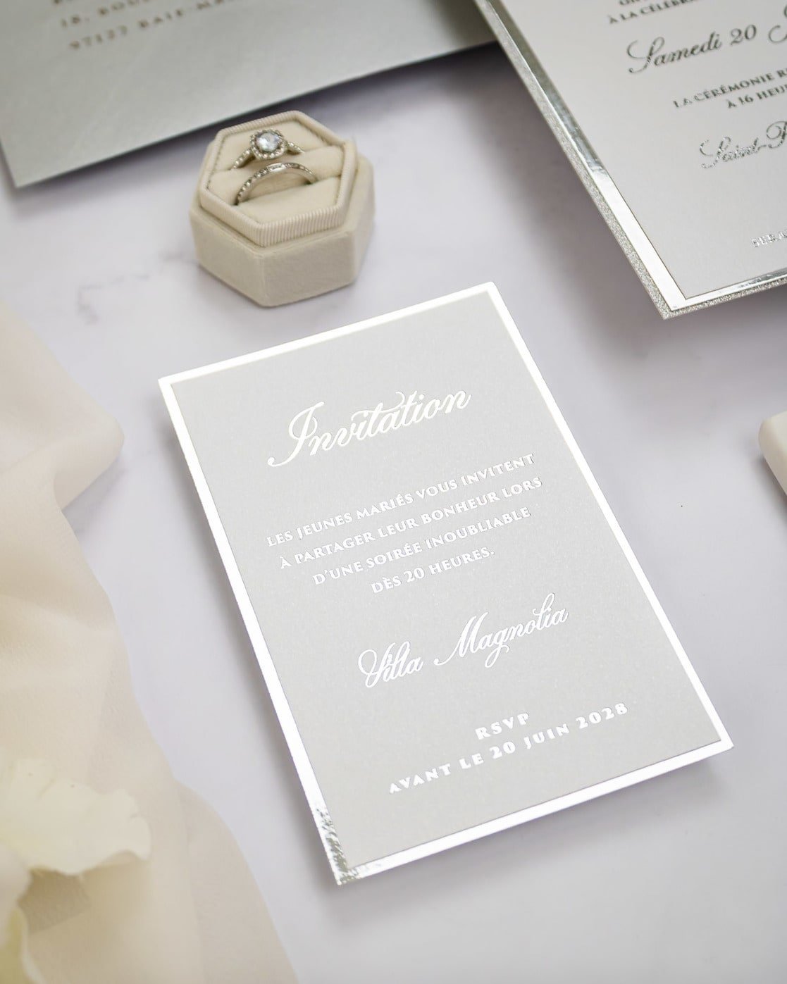 "Salma" - Faire-part de mariage chic, élégant et romantique avec dorure or - Wedding stationery - Création Luxe Carterie Studio