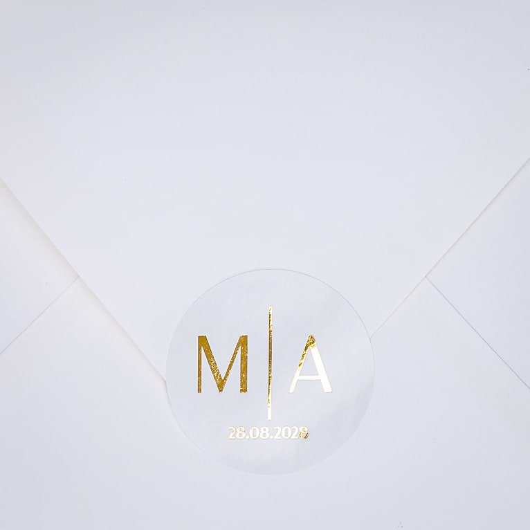 "Samona - Sticker" - Faire-part de mariage chic, élégant et romantique avec dorure or - Wedding stationery - Création Luxe Carterie Studio