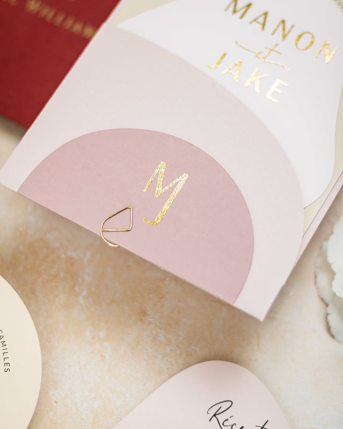 "Saphir" - Faire-part de mariage moderne, chic et élégant avec dorure or – Wedding stationery - Création Luxe Carterie Studio