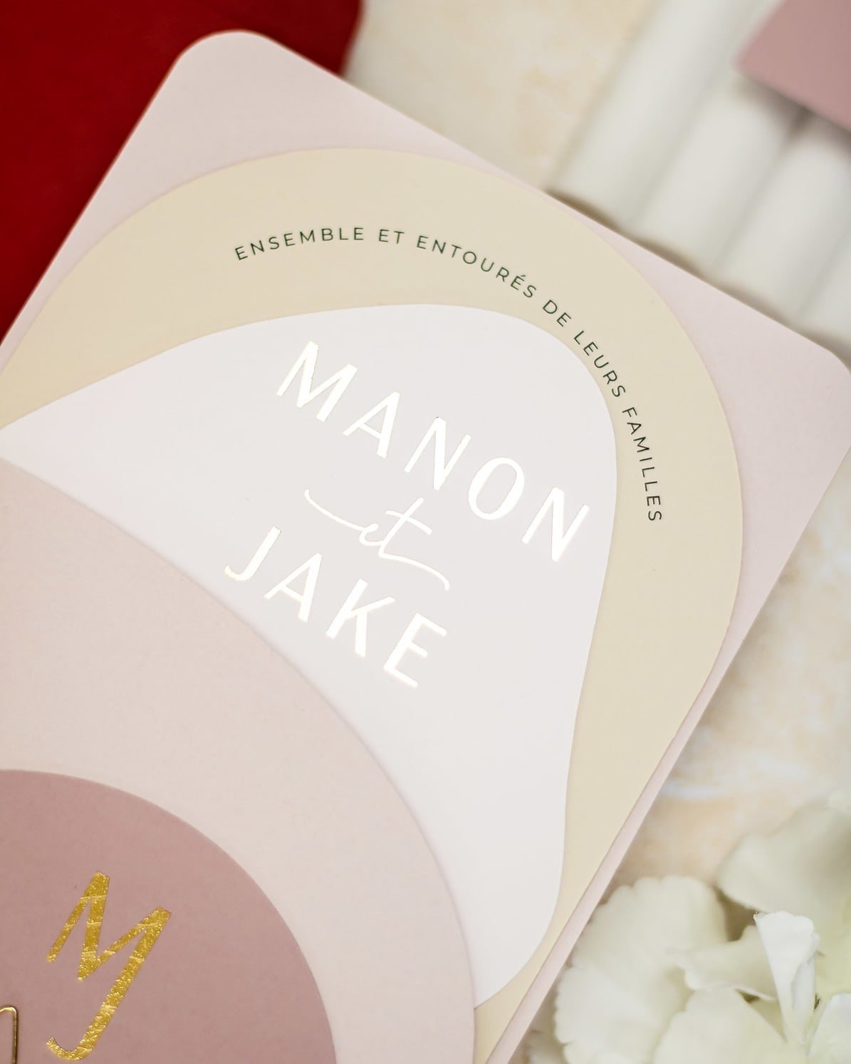 "Saphir" - Faire-part de mariage moderne, chic et élégant avec dorure or – Wedding stationery - Création Luxe Carterie Studio
