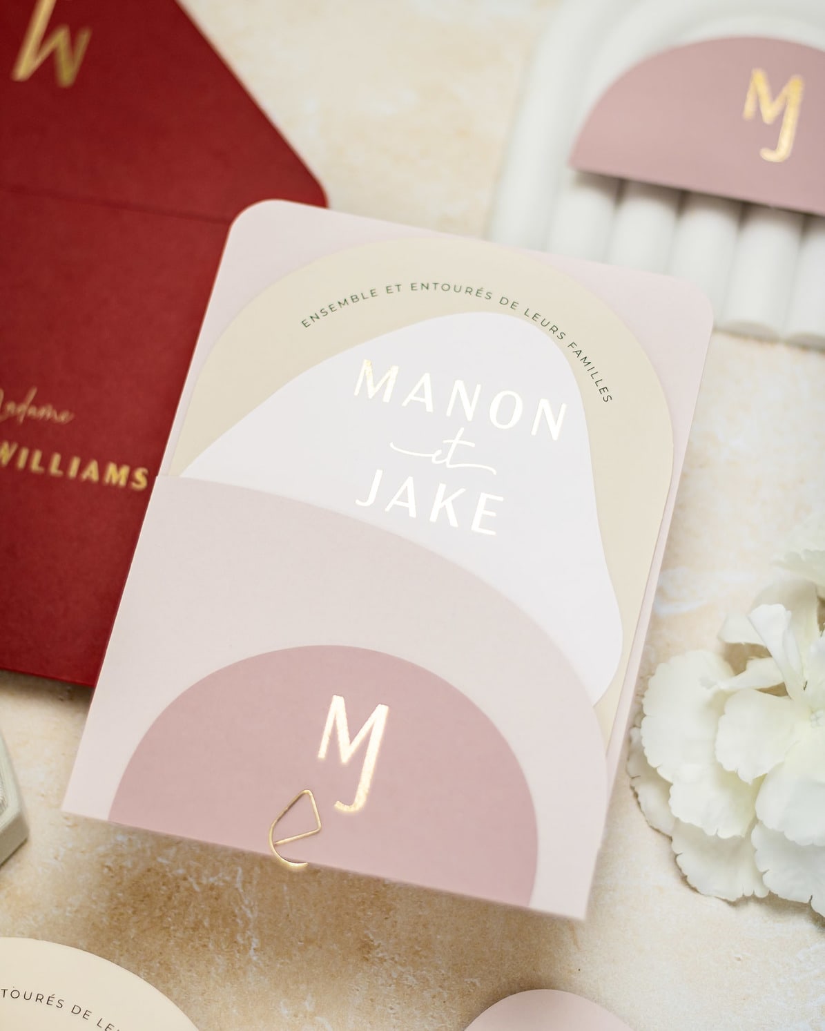 "Saphir" - Faire-part de mariage moderne, chic et élégant avec dorure or – Wedding stationery - Création Luxe Carterie Studio