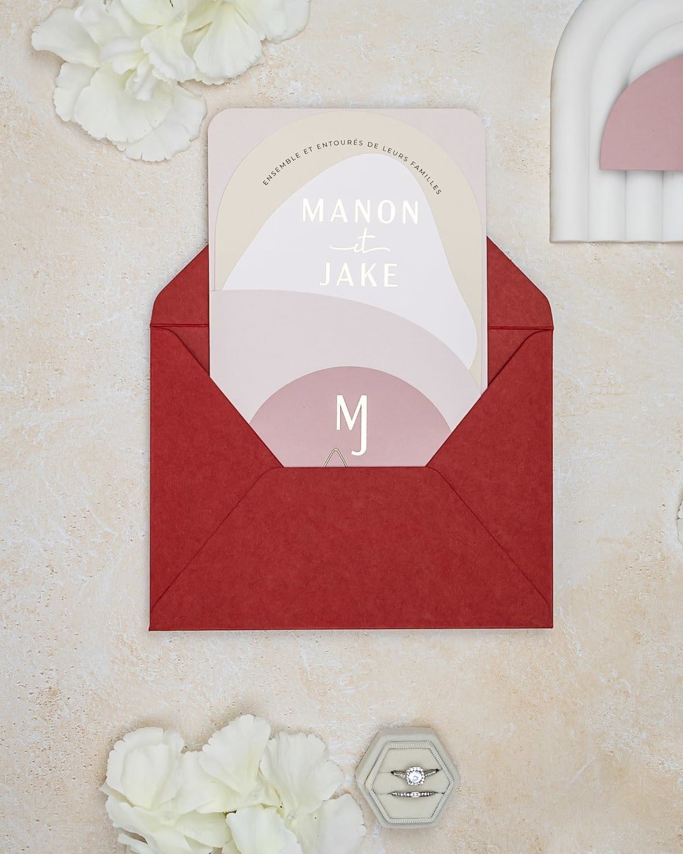 "Saphir" - Faire-part de mariage moderne, chic et élégant avec dorure or – Wedding stationery - Création Luxe Carterie Studio