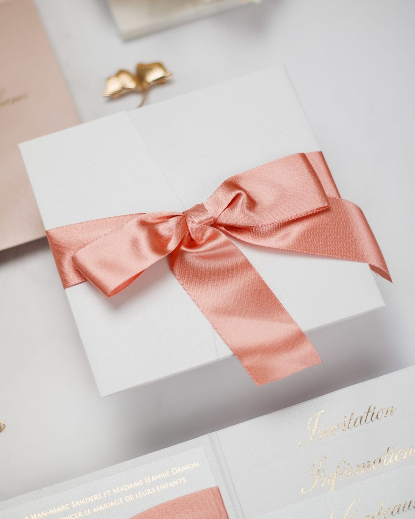 "Shani" - Faire-part de mariage chic, élégant et romantique avec dorure or - Wedding stationery - Création Luxe Carterie Studio
