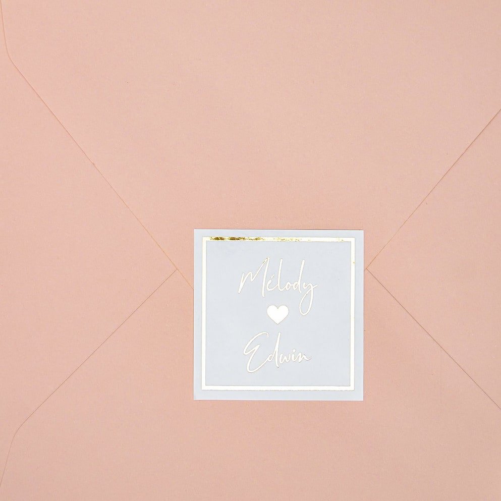 "Sonia - Sticker" - Faire-part de mariage chic, élégant et romantique avec dorure or - Wedding stationery - Création Luxe Carterie Studio