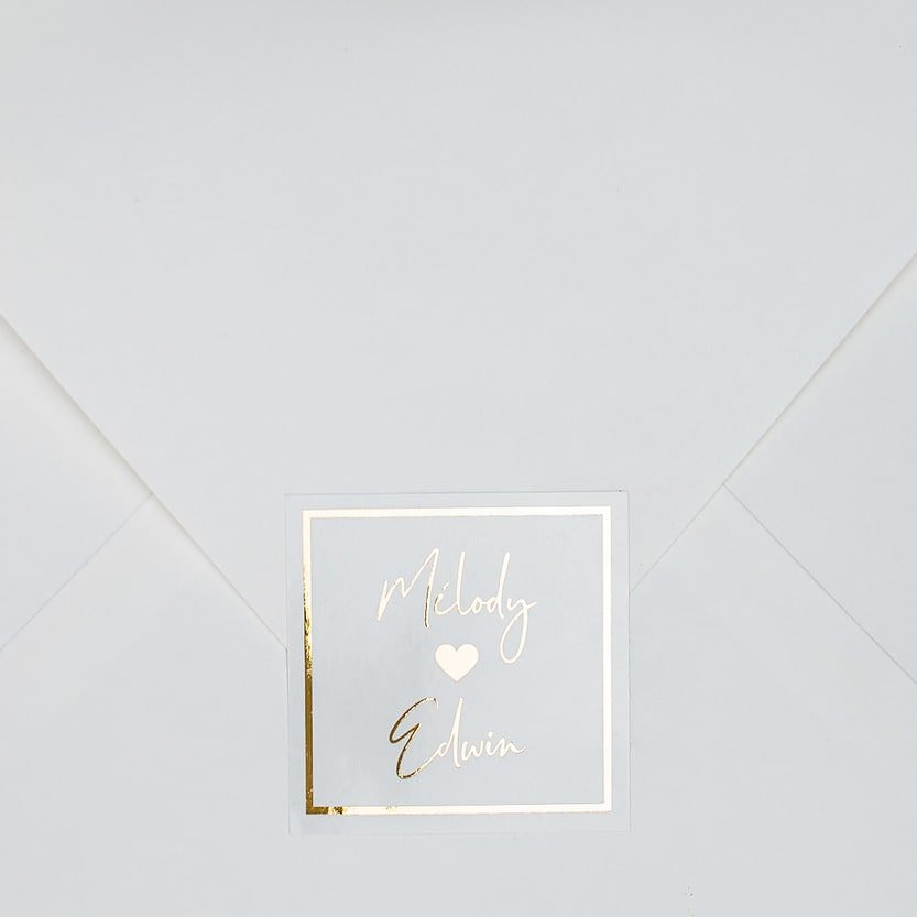 "Sonia - Sticker" - Faire-part de mariage chic, élégant et romantique avec dorure or - Wedding stationery - Création Luxe Carterie Studio