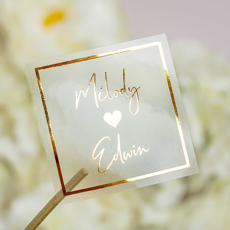 "Sonia - Sticker" - Faire-part de mariage chic, élégant et romantique avec dorure or - Wedding stationery - Création Luxe Carterie Studio