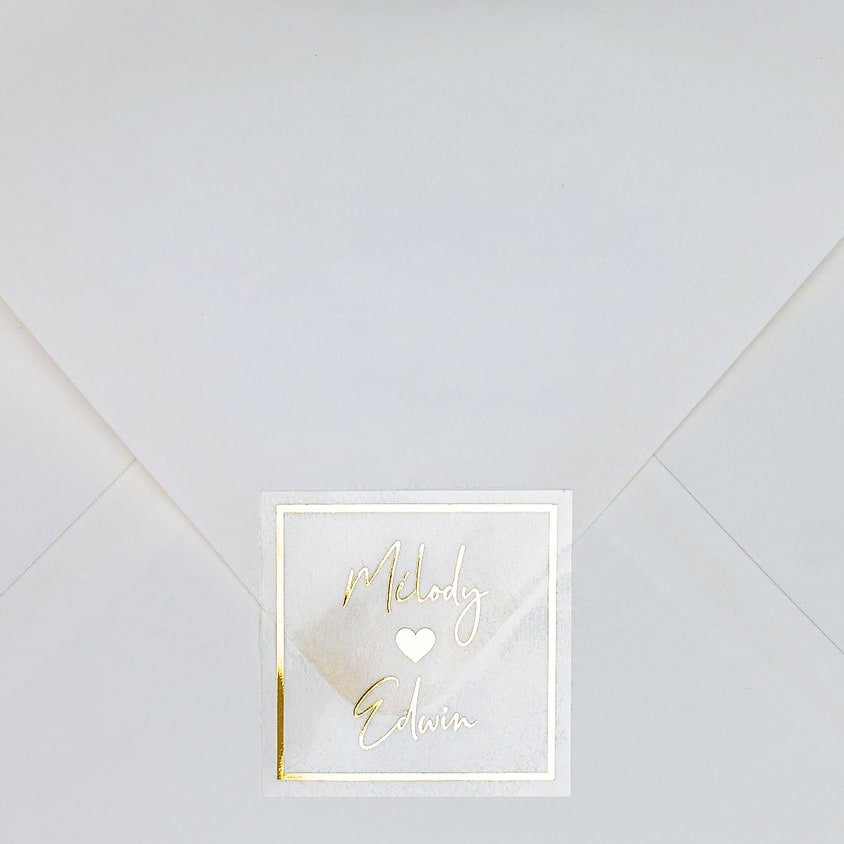 "Sonia - Sticker" - Faire-part de mariage chic, élégant et romantique avec dorure or - Wedding stationery - Création Luxe Carterie Studio