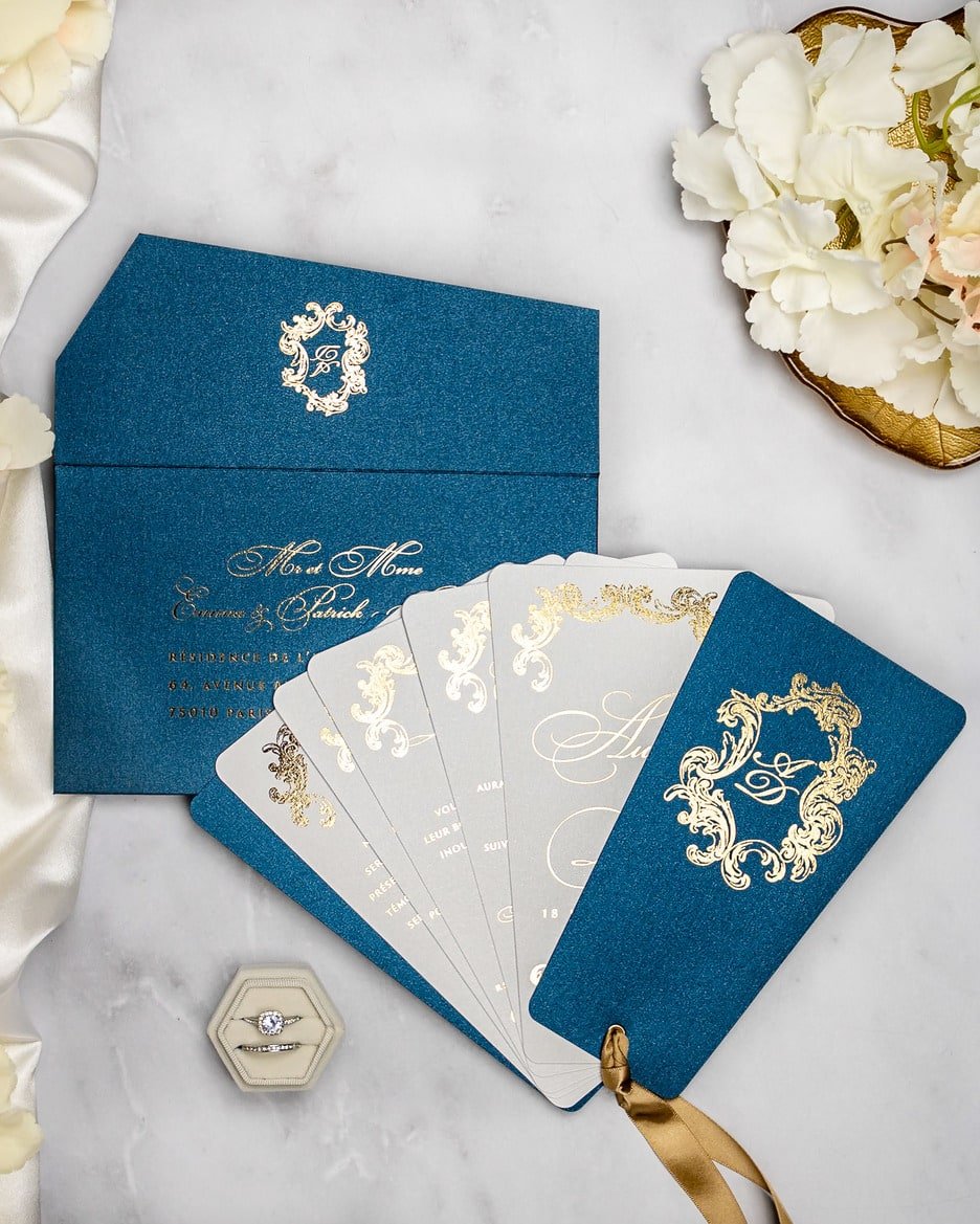 "Sophia" - Faire-part de mariage chic, élégant et romantique avec dorure or - Wedding stationery - Création Luxe Carterie Studio