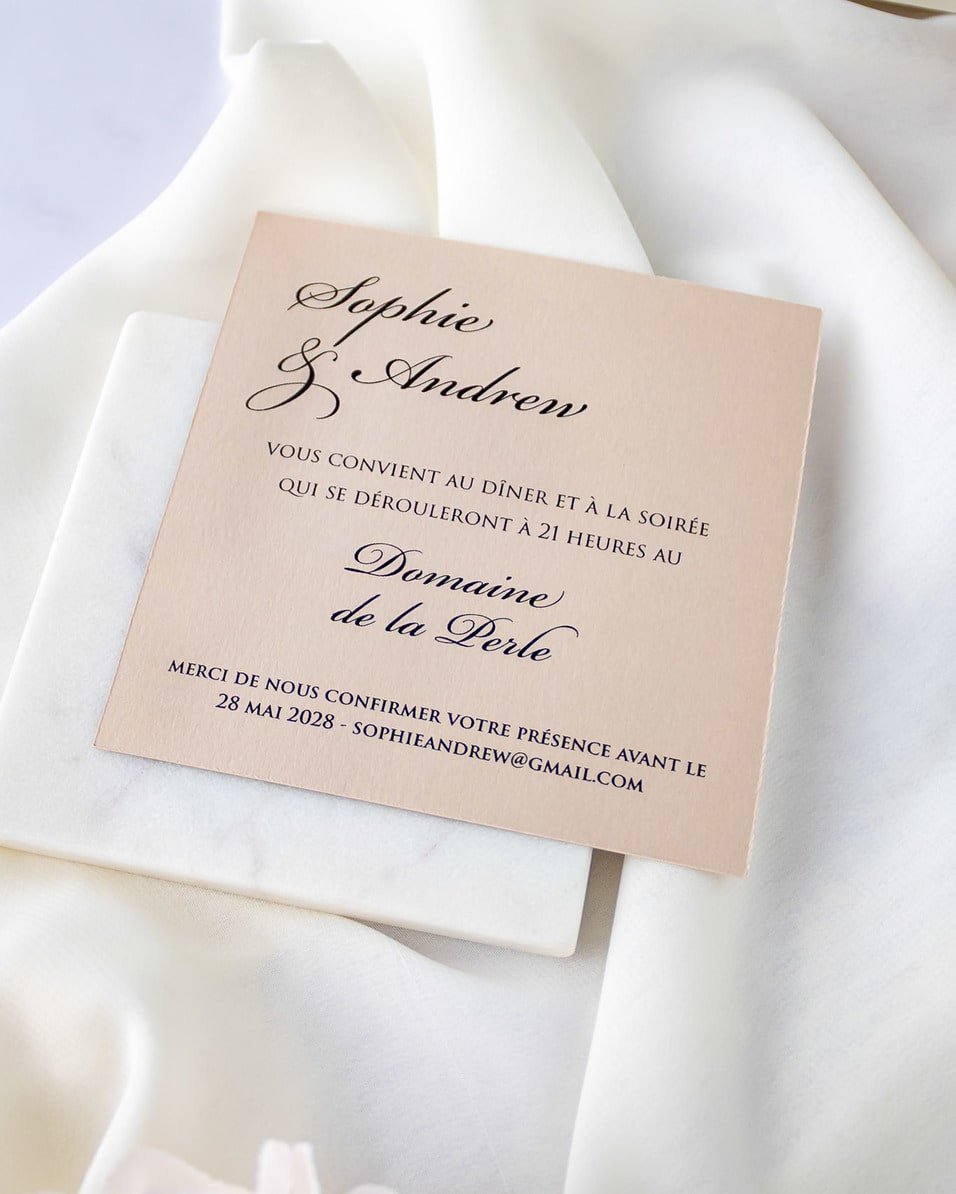 "Sweet" - Faire-part de mariage laser cut élégant et romantique avec dorure or - Wedding stationery - Création Luxe Carterie Studio
