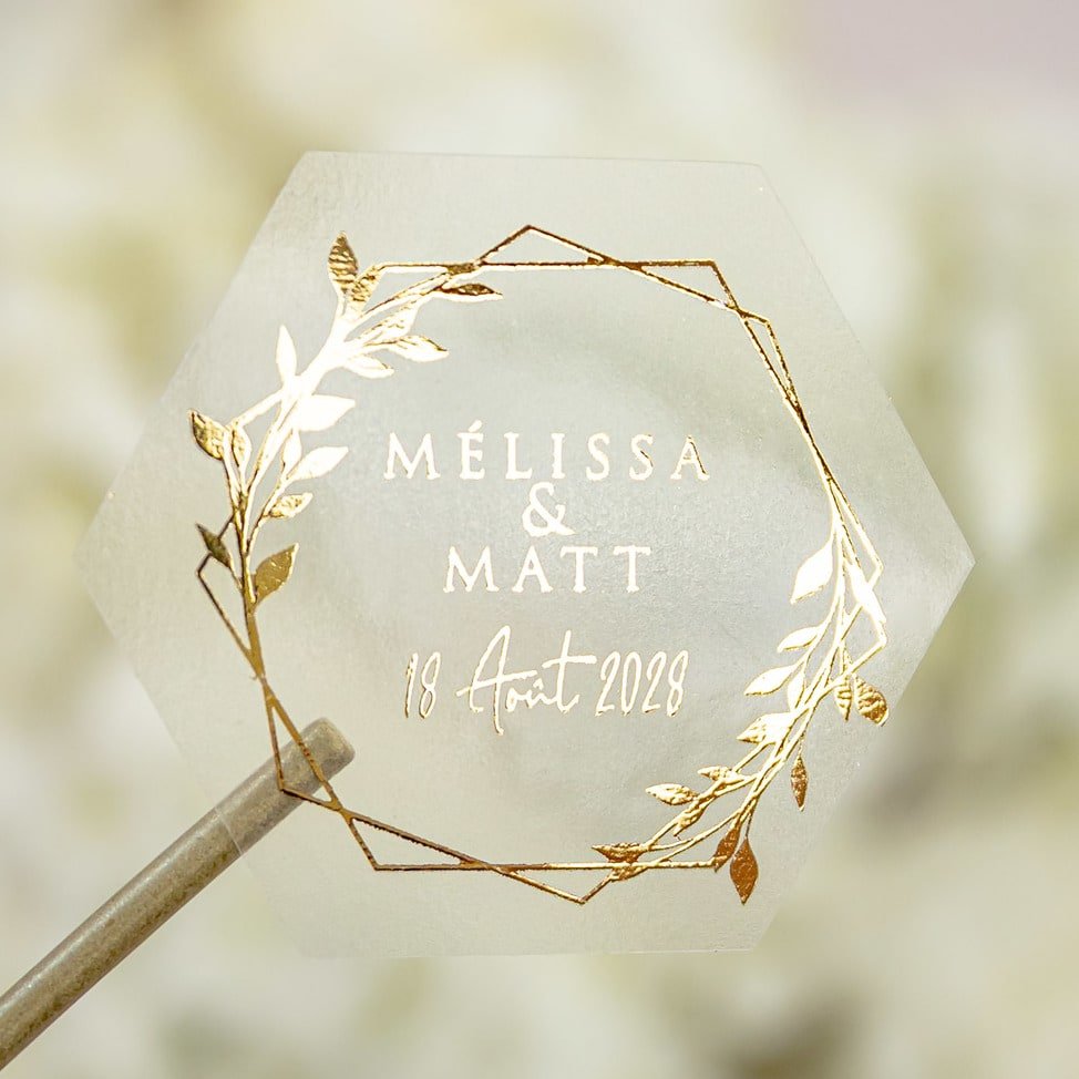 "Tania - Sticker" - Faire-part de mariage chic, élégant et romantique avec dorure or - Wedding stationery - Création Luxe Carterie Studio