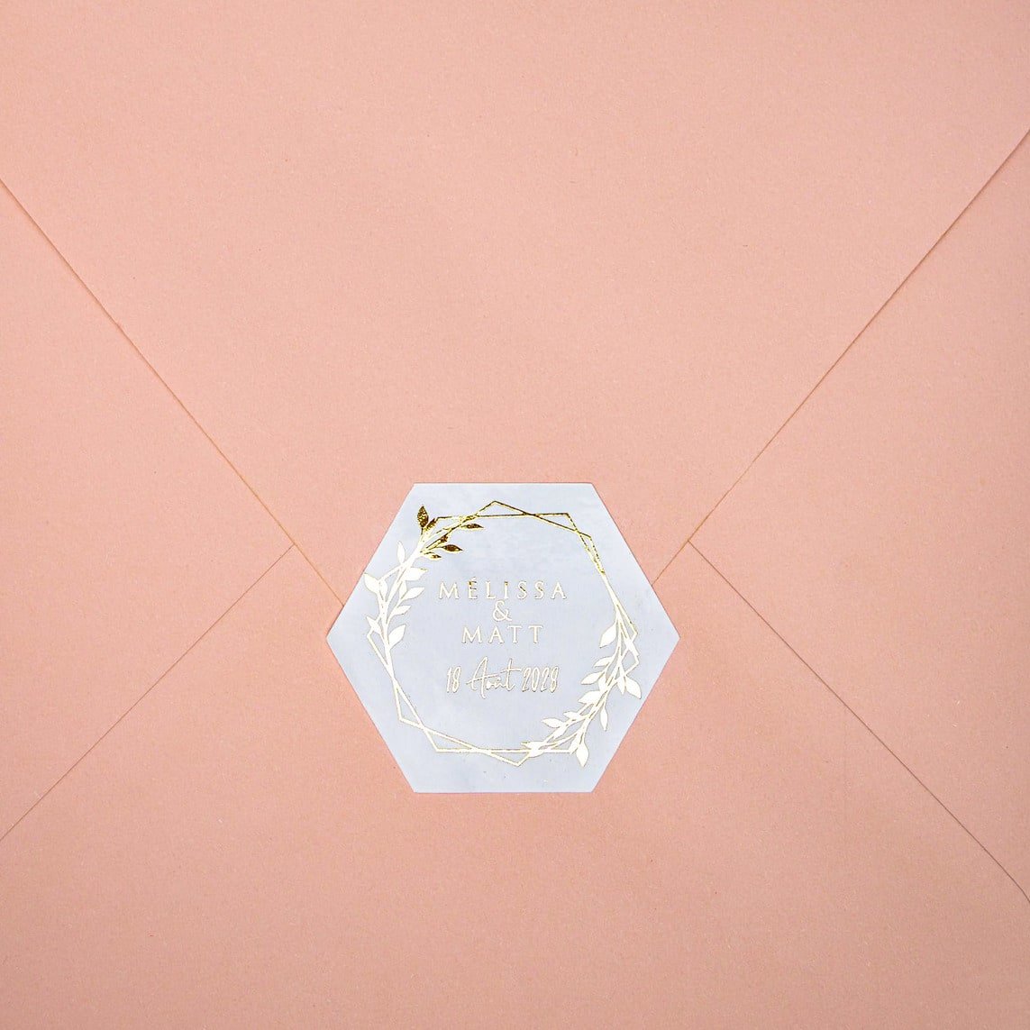 "Tania - Sticker" - Faire-part de mariage chic, élégant et romantique avec dorure or - Wedding stationery - Création Luxe Carterie Studio