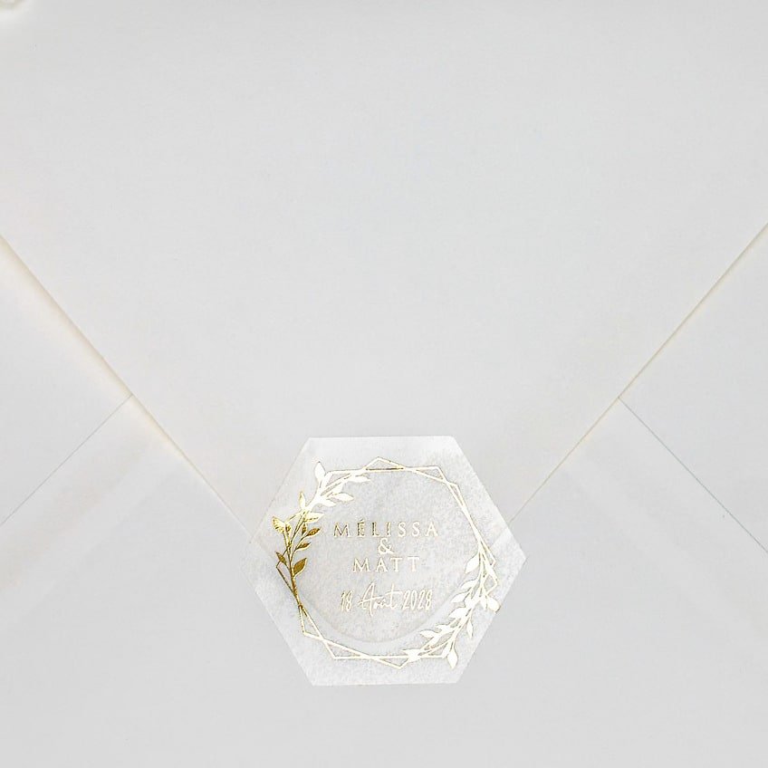 "Tania - Sticker" - Faire-part de mariage chic, élégant et romantique avec dorure or - Wedding stationery - Création Luxe Carterie Studio